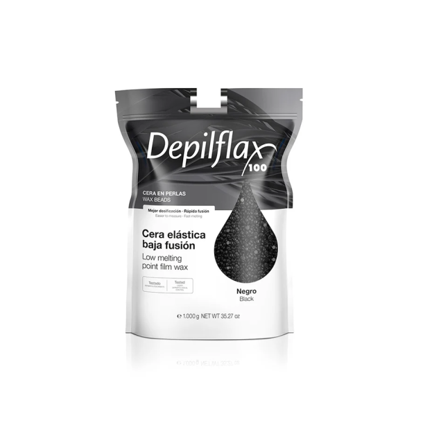 Depilflax Elastic Film Wax Pearls Black 1 kg